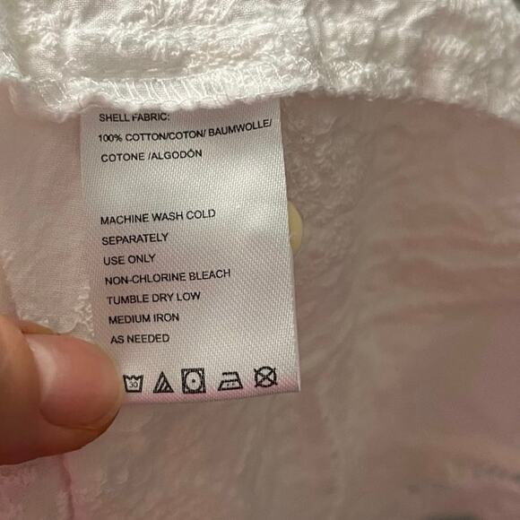 Anthropologie Isabella Sinclair White Embroidered Lace Blouse Button Up Boho M - Picture 7 of 11